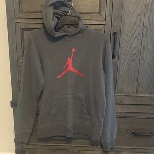 Jordan Kids Gray Hoodie with Red Logo